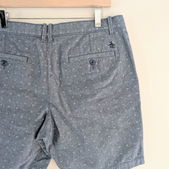 Original Penguin Chambray Shorts Men Size 34 (US) Classic‎ Fit 8" Inseam - Picture 10 of 12
